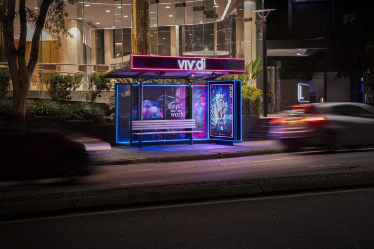 Vivid Sydney Neon Bus Shelter