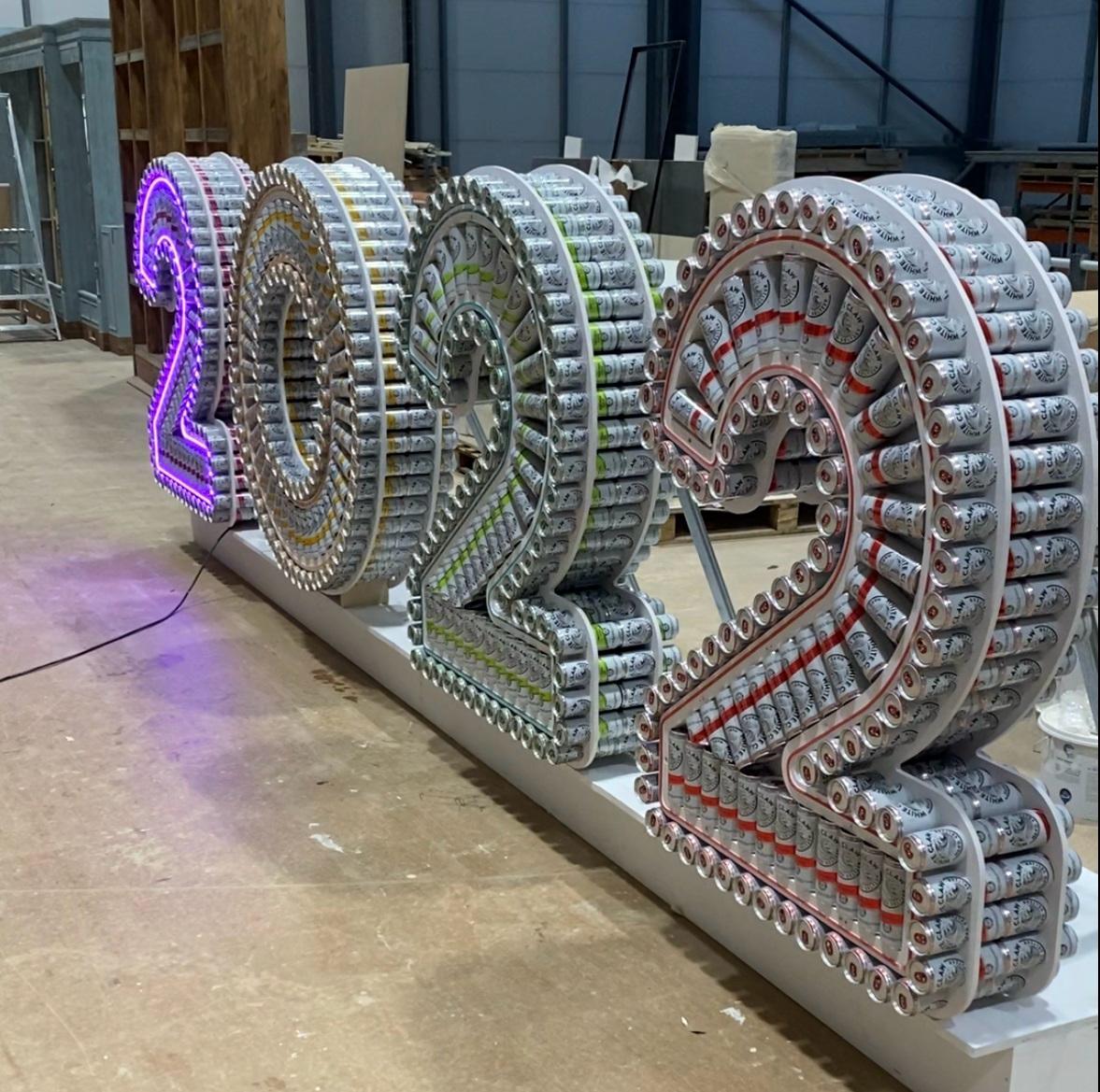 Beer Can Sculpture Installation